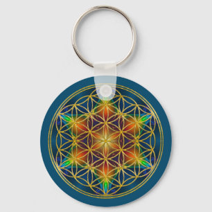 FLOWER OF LIFE - Fractal Blossom 1 Key Ring