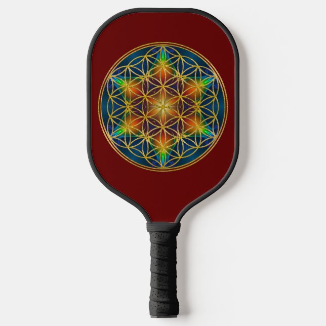 FLOWER OF LIFE - Fractal Blossom 1 Pickleball Paddle (Front)