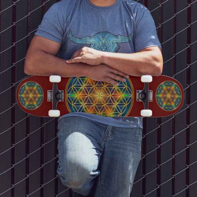 FLOWER OF LIFE - Fractal Blossom 1 Skateboard (Outdoor 3)