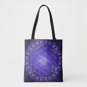 Flower Of Life - Fractal Mandala Square I Tote Bag