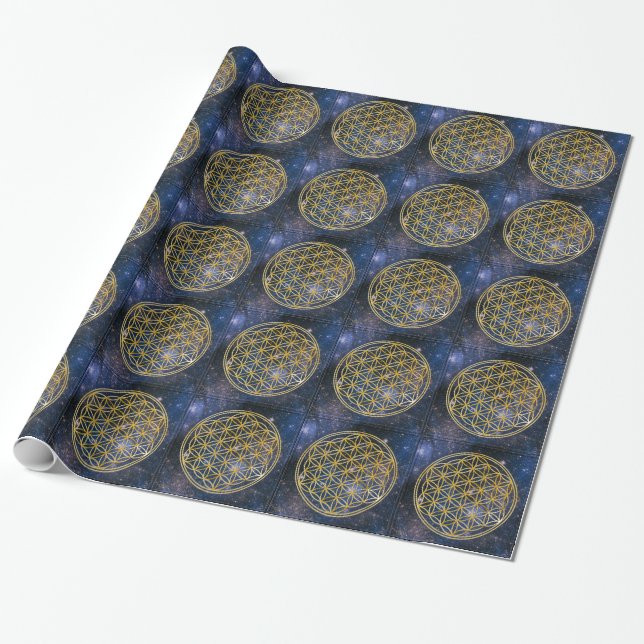Flower of Life - Galaxy Wrapping Paper (Unrolled)