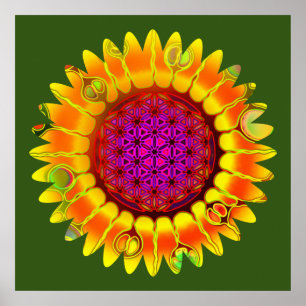 Flower Of Life - Geometric Blossom 4 Poster