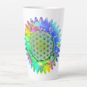 Flower Of Life - Geometric Blossom 5 Latte Mug