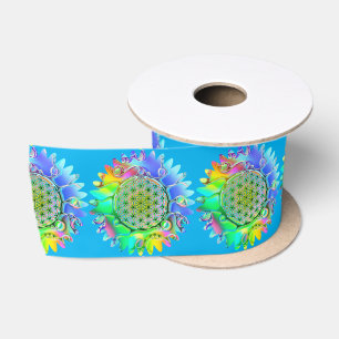 Flower Of Life - Geometric Blossom 5 Satin Ribbon