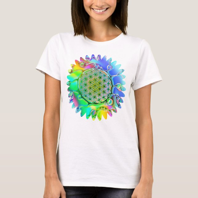 Flower Of Life - Geometric Blossom 5 T-Shirt (Front)