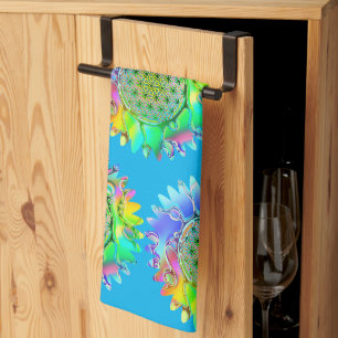 Flower Of Life - Geometric Blossom 5 Tea Towel