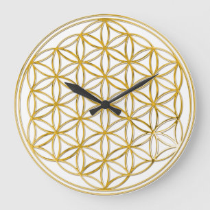 FLOWER OF LIFE - gold / Blume des Lebens Large Clock