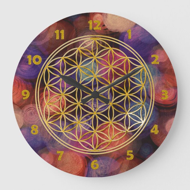 FLOWER OF LIFE - gold - clock face (Front)