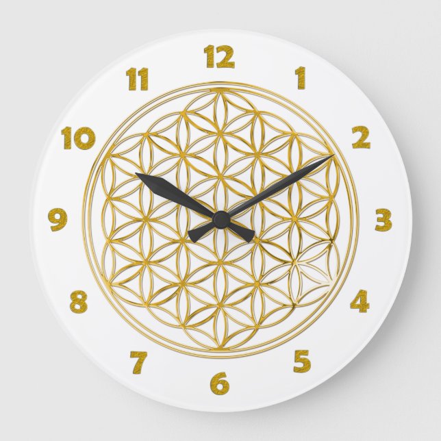 FLOWER OF LIFE - gold + clock face numbers (Front)