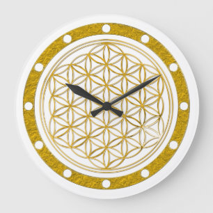 FLOWER OF LIFE - gold - clock face ring