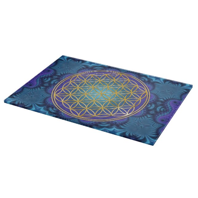Flower Of Life - gold - fractal 1 Cutting Board (Corner)