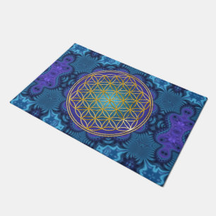Flower Of Life - gold - fractal 1 Doormat