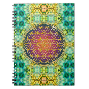 Flower Of Life - gold - fractal 2 Notebook