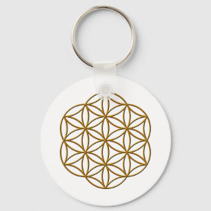 Flower of Life Gold Key Ring