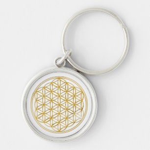 FLOWER OF LIFE - gold Key Ring