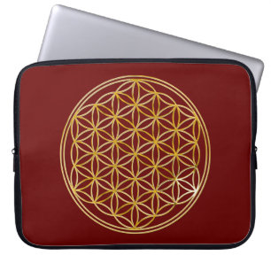 FLOWER OF LIFE - gold Laptop Sleeve