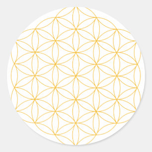 Flower of Life Gold Line Classic Round Sticker