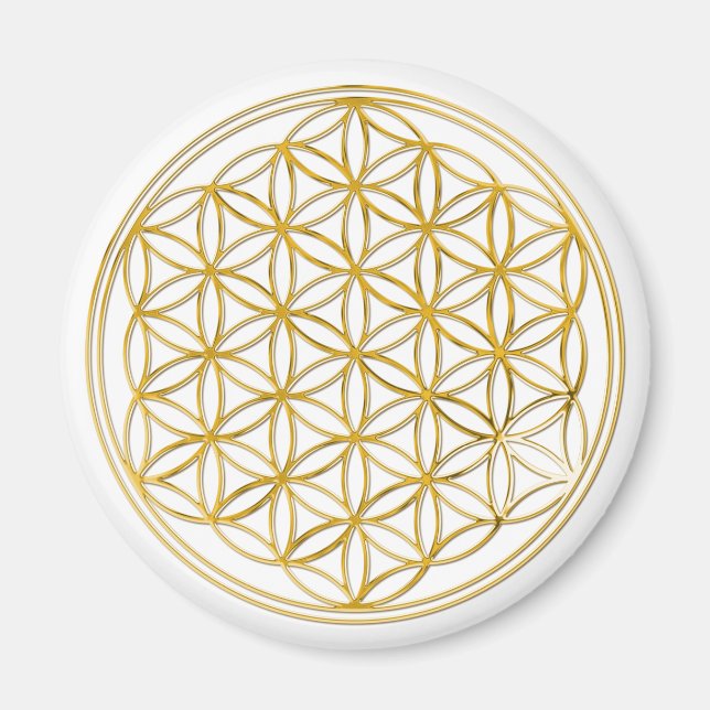 FLOWER OF LIFE - gold Magnet (Front)