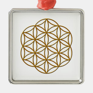 Flower of Life Gold Metal Ornament