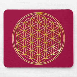 FLOWER OF LIFE - gold Mouse Pad