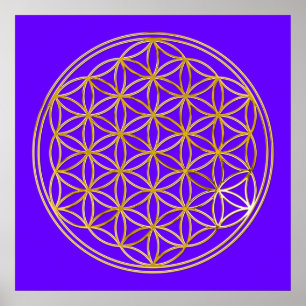 FLOWER OF LIFE - gold Poster