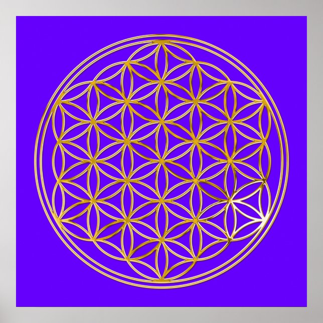 FLOWER OF LIFE - gold Poster (Front)
