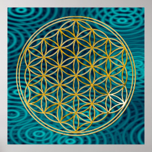 FLOWER OF LIFE - gold Poster