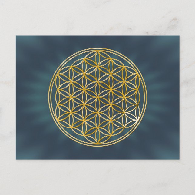 Flower Of Life | gold, small Postcard (Front)