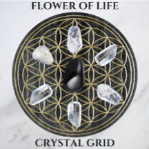 Flower of Life Golden Crystal Grid in Cosmos