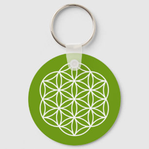 Flower of Life Green Key Ring