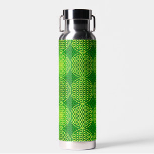 FLOWER OF LIFE - green mix pattern Water Bottle