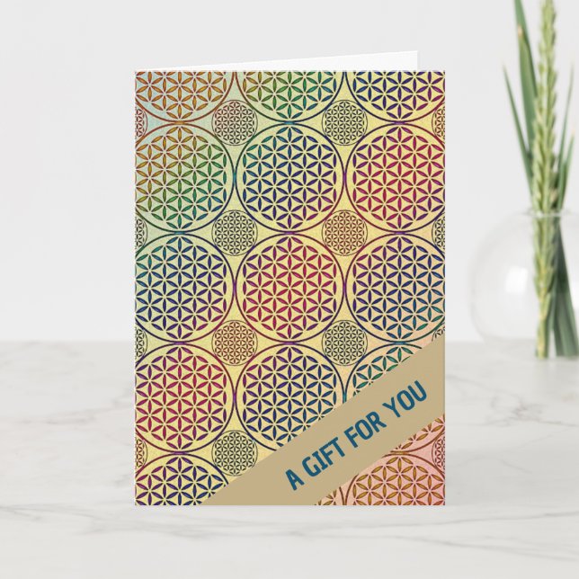 FLOWER OF LIFE - grunge pattern 1 Card (Front)