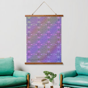 FLOWER OF LIFE - grunge pattern 3 Hanging Tapestry