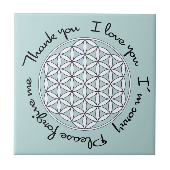 Flower of Life Ho'oponopono Ceramic Tile (Front)