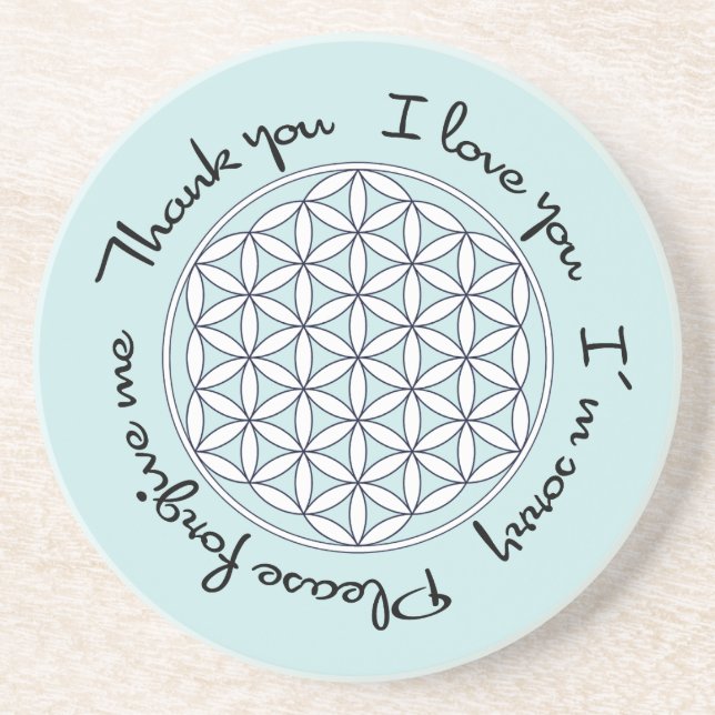 Flower of Life Ho'oponopono Coaster (Front)