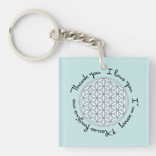 Flower of Life Ho'oponopono  Key Ring