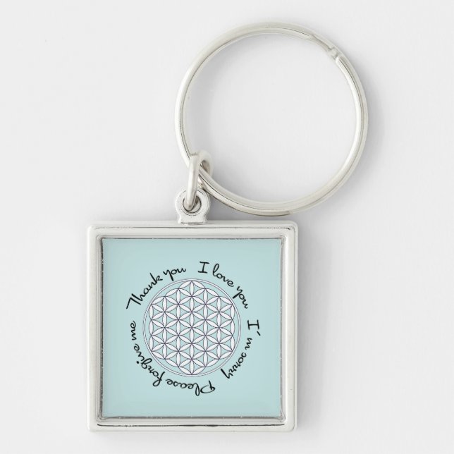 Flower of Life Ho'oponopono Key Ring (Front)
