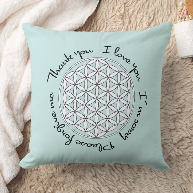Flower of Life Ho'oponopono Throw Pillow (Blanket)
