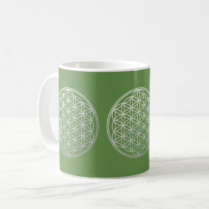 Flower of Life in gradient white - Coffee Mug