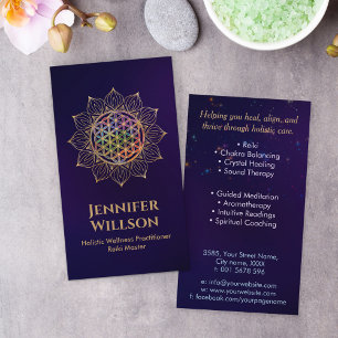 Flower of life in lotus business card