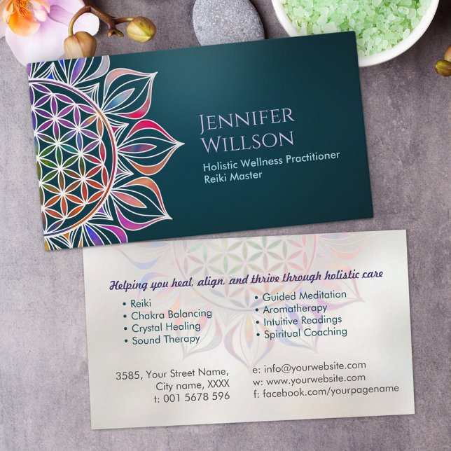 Flower of life in lotus business card (Creator Uploaded)