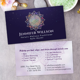 Flower of life in lotus business card