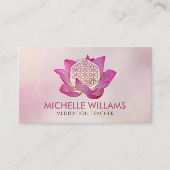Flower of Life in lotus flower Business Card (Front)