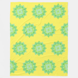 Flower Of Life - India Mandala 6 Fleece Blanket