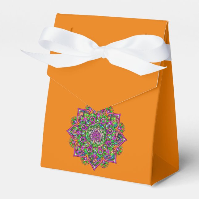 Flower Of Life - Indian Mandala 1 Favour Box (Front Side)