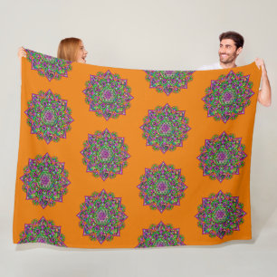 Flower Of Life - Indian Mandala 1 Fleece Blanket