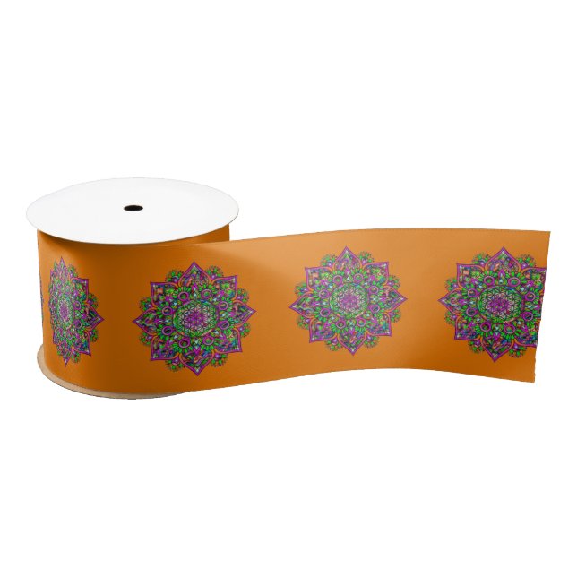Flower Of Life - Indian Mandala 1 Satin Ribbon (Spool)