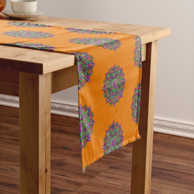 Flower Of Life - Indian Mandala 1 Short Table Runner (In Situ)