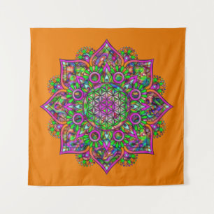 Flower Of Life - Indian Mandala 1 Tapestry