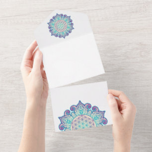 Flower Of Life - Indian Mandala 2 All In One Invitation